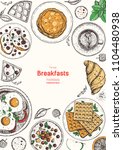 breakfasts top view frame.... | Shutterstock .eps vector #1104480938