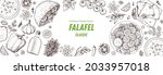 falafel cooking and ingredients ... | Shutterstock .eps vector #2033957018
