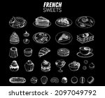 french desserts set with rum... | Shutterstock .eps vector #2097049792