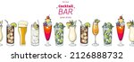 alcoholic cocktails hand drawn... | Shutterstock .eps vector #2126888732