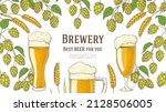 beer glasses and hops. brewery... | Shutterstock .eps vector #2128506005