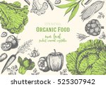vegetables top view frame.... | Shutterstock .eps vector #525307942