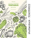 vegetables top view frame.... | Shutterstock .eps vector #526350022