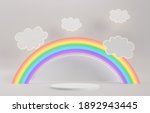 rainbow  clouds with a round... | Shutterstock . vector #1892943445