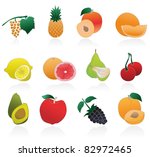 set of fruits icons | Shutterstock .eps vector #82972465
