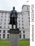Small photo of London, United Kingdom - Aug 4, 2023: Statue of Hugh Montague Trenchard, a British officer and air marshal who helped lay the foundations of the Royal Air Force (RAF). Whitehall Gardens.