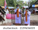 Small photo of Nong Bua Lamphu, Thailand -9 May 2022 : People performing a ceremony to worship a sacred object named Thao Wessuwan. that Thai Buddhists highly regarded in today's Asia, Thailand.