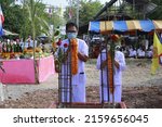 Small photo of Nong Bua Lamphu, Thailand -9 May 2022 : People performing a ceremony to worship a sacred object named Thao Wessuwan. that Thai Buddhists highly regarded in today's Asia, Thailand.