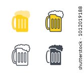 beer glass flat line icon | Shutterstock .eps vector #1012019188