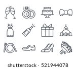 wedding line outlined icon... | Shutterstock .eps vector #521944078