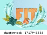 fitness concept. healthy... | Shutterstock .eps vector #1717948558