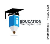 letter i education logo concept ... | Shutterstock .eps vector #496075225