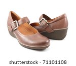 Casual Brown Leather Lady Shoes ...