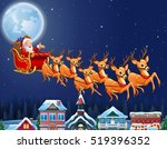 Santa Claus Riding His Reindeer ...