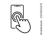 Touch Smartphone Icon With Hand ...