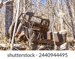 Small photo of Abandoned Moonshine Truck Wrecked in the Woods in Amicalola Falls State Park in Dawsonville Georgia