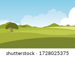 summer green fields with grass... | Shutterstock .eps vector #1728025375