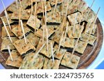 Small photo of slices of erbazzone, also known as scarpazzone, is a typical Italian gastronomic specialty of Reggio Emilia, savory pie made with chard or spinach