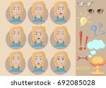 woman with different face... | Shutterstock .eps vector #692085028