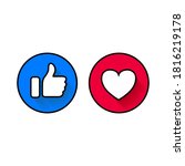 thumbs up  and heart icon  on a ... | Shutterstock .eps vector #1816219178