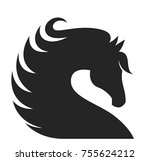 horse head on a white background | Shutterstock .eps vector #755624212