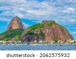 Small photo of Sugarloaf sugar loaf mountain Pao de Acucar panorama view and cityscape of the Urca village in Rio de Janeiro Brazil.