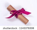scroll of old yellowed paper ... | Shutterstock . vector #1143378308