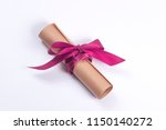 scroll of old yellowed paper ... | Shutterstock . vector #1150140272