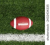 Small photo of Football ball on green field, sports equipment, soccer match, competitive game, outdoor activity, recreational sport, athletic competition, sportsmanship.