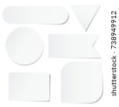 set of white paper stickers of... | Shutterstock .eps vector #738949912