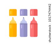 office supplies. markers of... | Shutterstock .eps vector #1017474442