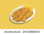 Small photo of Fried Fish Strips with fries 4 pcs