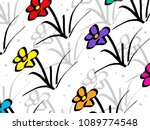 drawing of flowers | Shutterstock . vector #1089774548