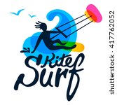 Kite Surfing. Kite Surfer On...