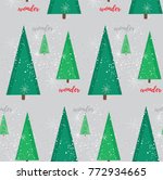 seamless pattern christmas tree | Shutterstock .eps vector #772934665