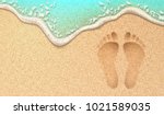 Beach Sand Footprint Ocean...