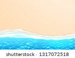 seaside beach with azure waves... | Shutterstock .eps vector #1317072518