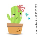 cactus design cartoon on a... | Shutterstock .eps vector #521131822