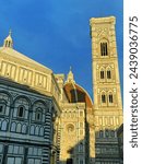 Small photo of Discover the awe-inspiring architecture and intricate details of Florence's cathedrals in this captivating photograph. The Florence Cathedral, or Santa Maria del Fiore, is symbols of Florence.