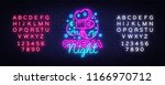 cinema night neon logo vector.... | Shutterstock .eps vector #1166970712