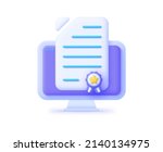 vector certificate 3d. 3d... | Shutterstock .eps vector #2140134975