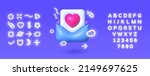 love mail 3d neon. 3d icon with ... | Shutterstock .eps vector #2149697625