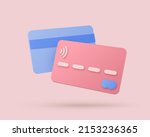 card 3d in abstract style on... | Shutterstock .eps vector #2153236365