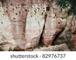 bird nests on cliffs, sandstone