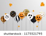 happy halloween. scary air... | Shutterstock . vector #1175521795