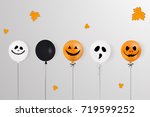 happy halloween. holiday... | Shutterstock .eps vector #719599252