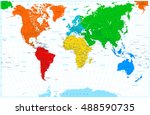 world map with colorful... | Shutterstock .eps vector #488590735