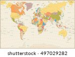 detailed retro political world... | Shutterstock .eps vector #497029282