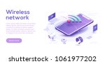 internet of things layout. iot... | Shutterstock .eps vector #1061977202