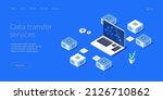 data transfer via server... | Shutterstock .eps vector #2126710862